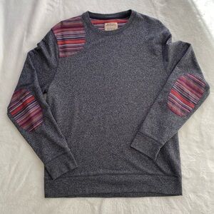 Burton Gray Crewneck Pullover Sweater w/ Elbow Patch Large Fall Preppy Casual